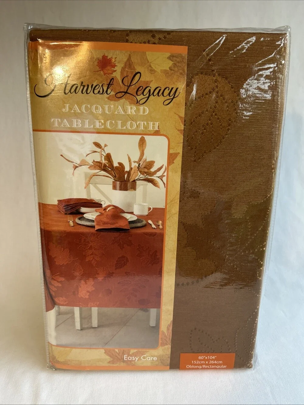 Benson Mills Harvest Legacy Jacquard Tablecloth 60 X 104 Rectangle Amber